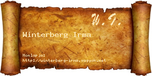 Winterberg Irma névjegykártya